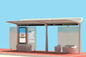 독특한 스타일의 스테인레스 스틸 버스 정류장은 기다리는 좌석 / 비가 내리는 창문으로 합리적인 구조를 유지합니다. 협력 업체